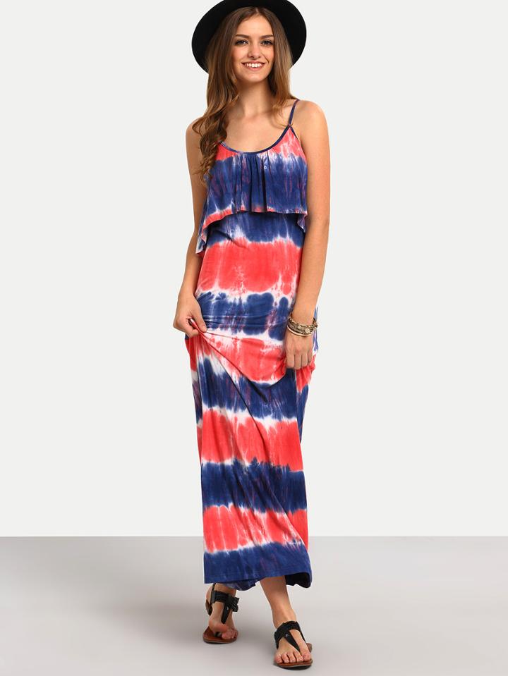 Shein Multicolor Ikat Print Spaghetti Strap Dress
