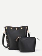 Shein Magnetic Button Pu Shoulder Bag With Inner Pouch
