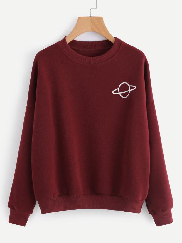 Shein Planet Print Sweatshirt