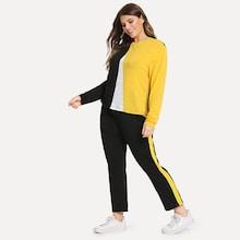 Shein Plus Color-block Tee With Pants