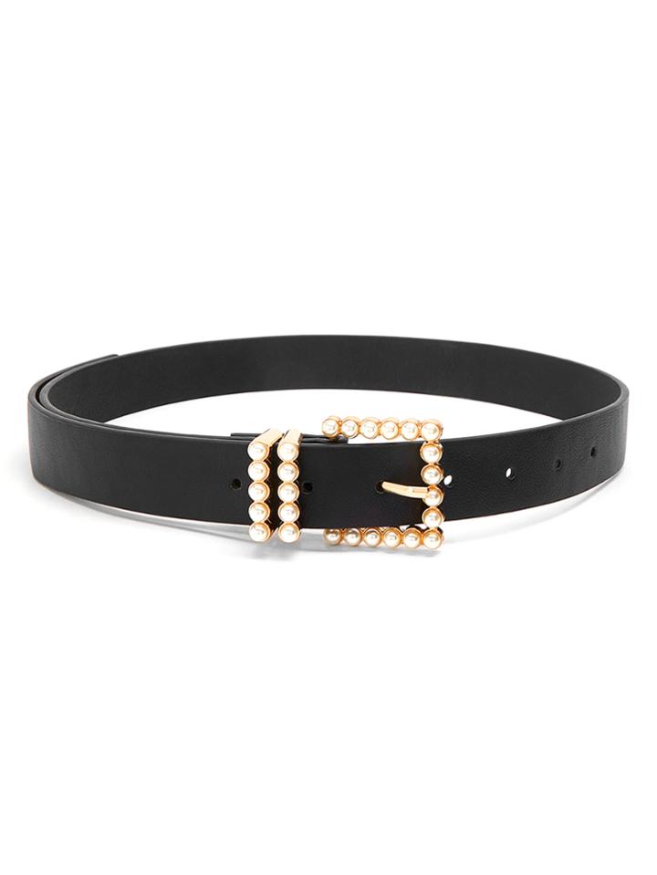 Shein Faux Pearl Decor Buckle Belt