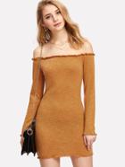 Shein Lettuce Edge Bardot Dress