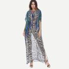 Shein Lace Up Stripe Contrast Dress