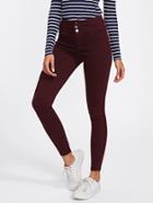 Shein Button Front Skinny Pants