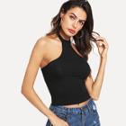 Shein Form Fitting Open Back Halter Top