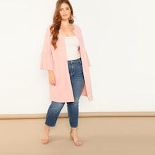 Shein Plus Bell Sleeve Open Front Coat