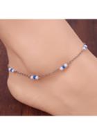 Rosewe White And Blue Faux Pearl Metal Anklet