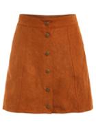 Shein Faux Suede Buttoned Front Skirt