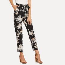 Shein Self Belted Floral Peg Pants