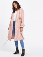 Shein Grommet Lace Up Side Trench Coat
