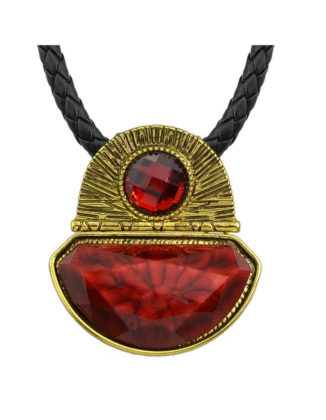 Shein Red Pu Chain Pendant Necklace