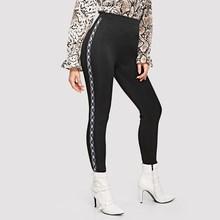 Shein Snake Pattern Tape Side Pants