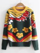 Shein Flower Pattern Jumper Sweater
