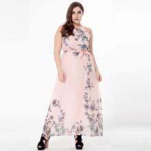 Shein Plus Tie Waist Floral Print Halter Dress