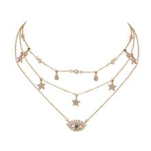 Shein Eye & Star Detail Layered Chain Necklace