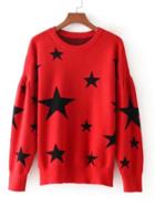 Shein Star Pattern Drop Shoulder Knitwear