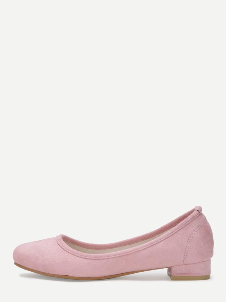 Shein Faux Pink Suede Ballet Flats