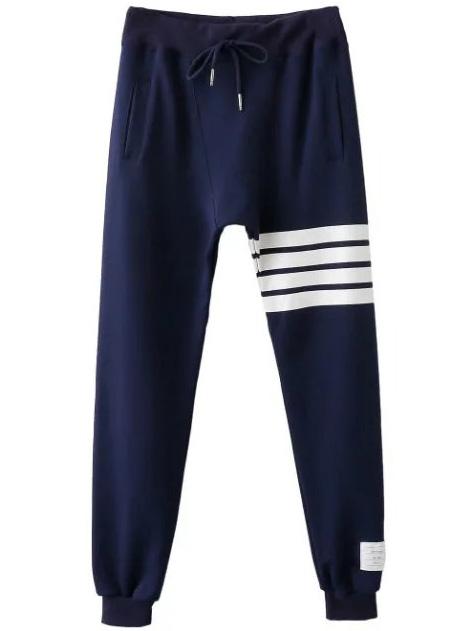 Shein Navy Striped Detail Drawstring Waist Pants