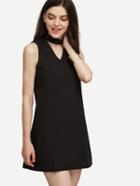 Shein Black Cutout Choker Neck Dress