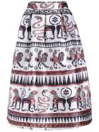 Shein Multicolor Tribal Print Flare Skirt