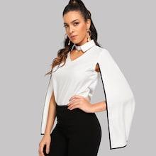 Shein Contrast Binding Cape Sleeve Top