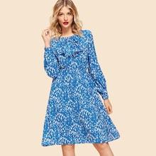 Shein Bow Front Floral Print Dress