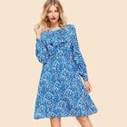 Shein Bow Front Floral Print Dress