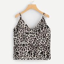 Shein Scallop Leopard Print Cami Top