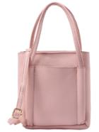 Shein Embossed Square Tote Bag - Pink