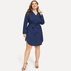 Shein Plus Buttoned V Neck Solid Dress