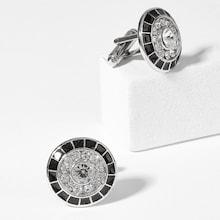 Shein Men Rhinestone Round Cufflinks 1pair