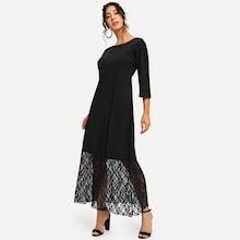 Shein 3/4 Sleeve Lace Hem Dress