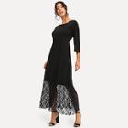 Shein 3/4 Sleeve Lace Hem Dress