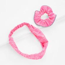 Shein Contrast Trim Detail Headband & Hair Tie 2pcs