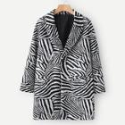 Shein Zebra Print Hidden Pocket Coat