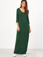 Shein Double Scoop Neck Floor Length Cocoon Dress