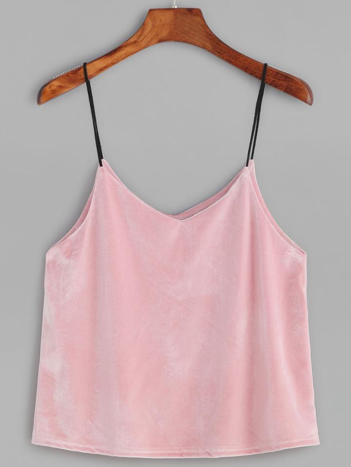 Shein Pink Velvet Cami Top
