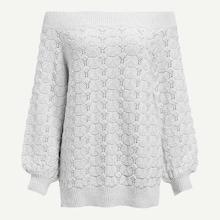 Shein Off Shoulder Eyelet Detail Jumper