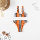 Shein Girls Striped Knot Bikini Set