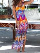 Shein Multicolor Sleeveless Tassel Maxi Dress