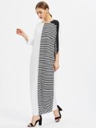 Shein Striped Cut And Sew Cocoon Dress