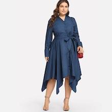 Shein Plus Asymmetrical Hem Self Tie Dress