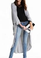 Rosewe Three Quarter Sleeve Mid Calf Grey Cardigan