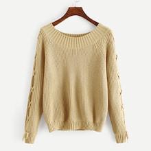 Shein Raglan Sleeve Lace Up Jumper