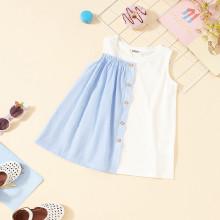 Shein Girls Cut And Sew Mixed Media Dress