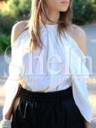 Shein White Long Sleeve Cold Shoulder Blouse