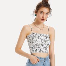 Shein Shirred Ditsy Cami Top