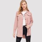 Shein Button Up Belted Corduroy Coat