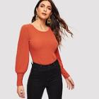 Shein Ribbed Knit Solid Top