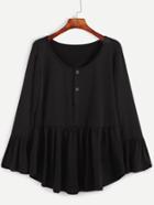 Shein Smock T-shirt With Button